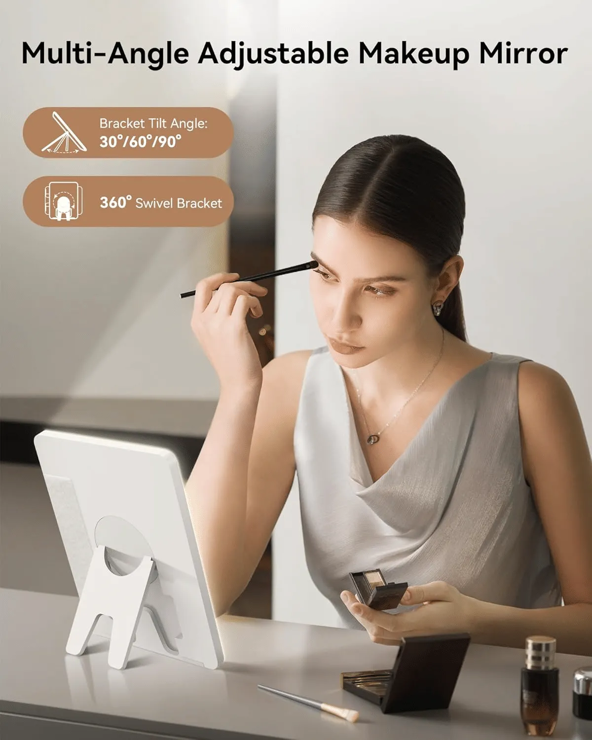✨ Perfect for Travel! ✨ Portable Makeup Organiser / Travel Makeup Case - LED Mirror, Lightweight & Long-Lasting