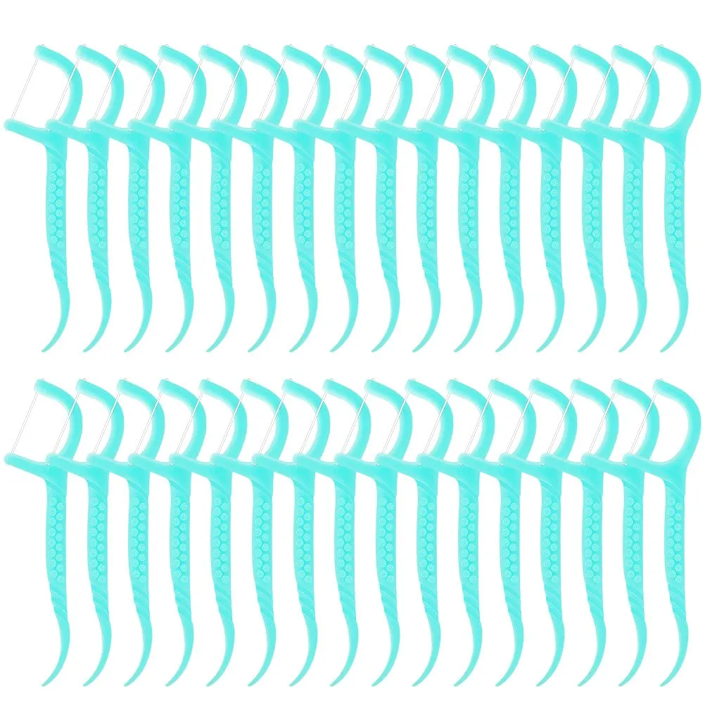 100 Pcs Dental Floss, Dental Floss Picks Disposable Portable Floss Sticks Dental Floss Toothpick Tooth Picks Sticks Interdental Cleaning Tool for Travel Home Office Restaurant(Blue) Blue