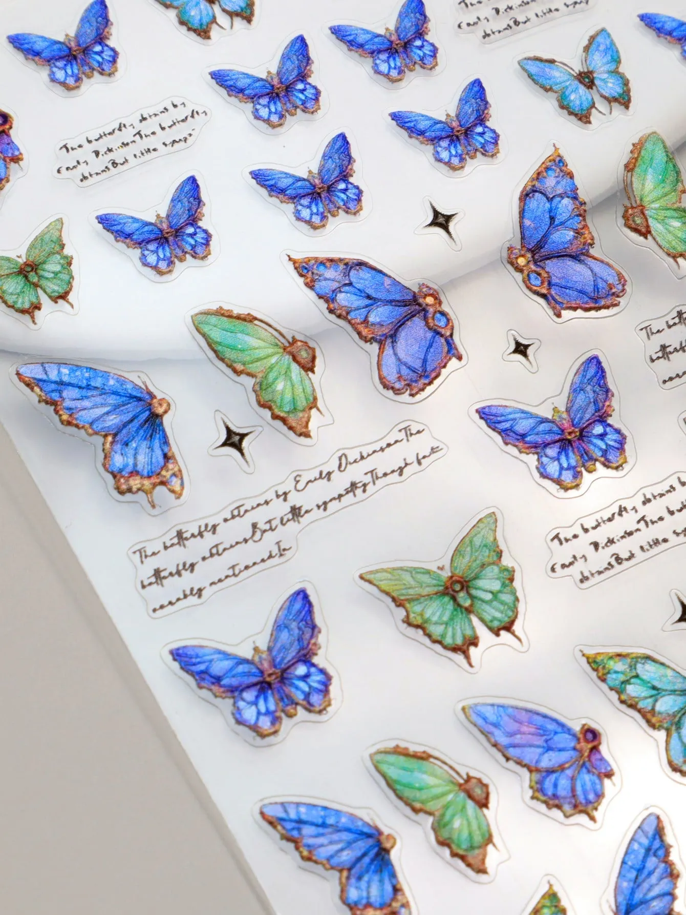 1sheet Intricate Butterfly & Slogan Nail Art Sticker Nail Art Decals Chic Nail