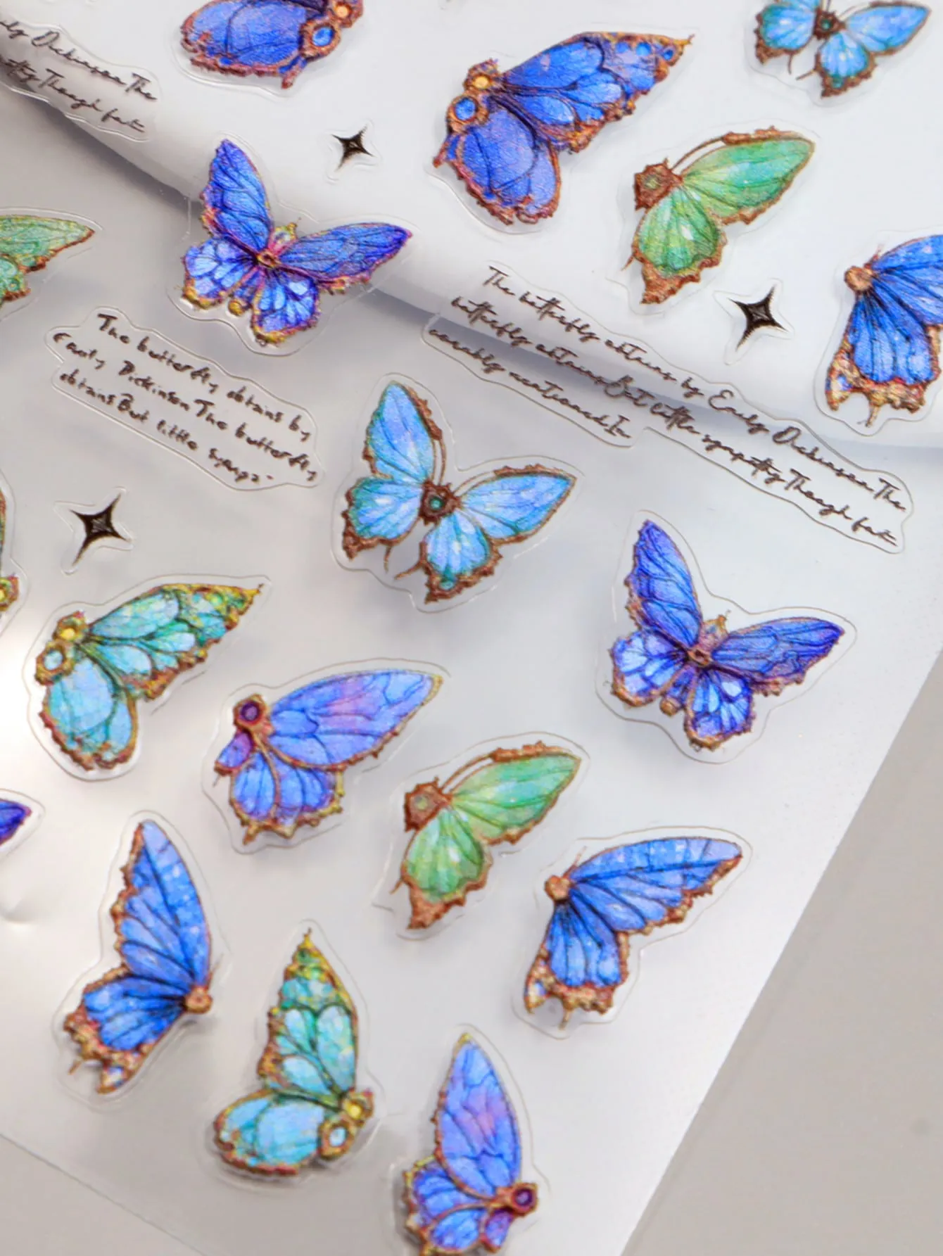 1sheet Intricate Butterfly & Slogan Nail Art Sticker Nail Art Decals Chic Nail