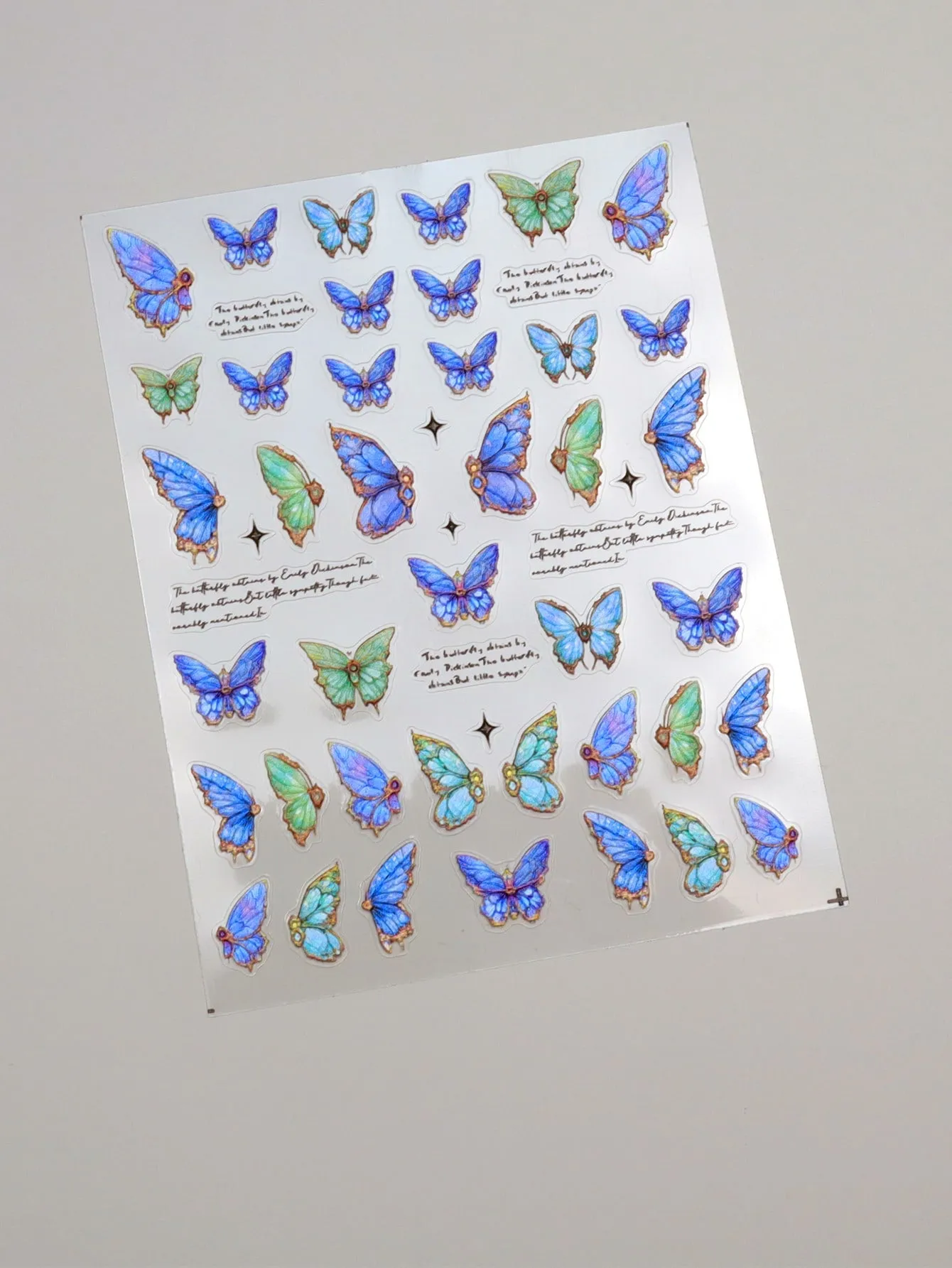 1sheet Intricate Butterfly & Slogan Nail Art Sticker Nail Art Decals Chic Nail