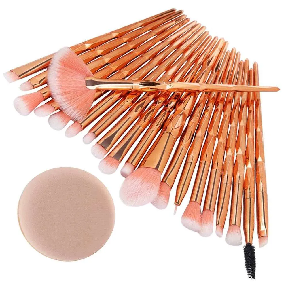 20 Pcs Diamond Makeup Brushes Powder Set