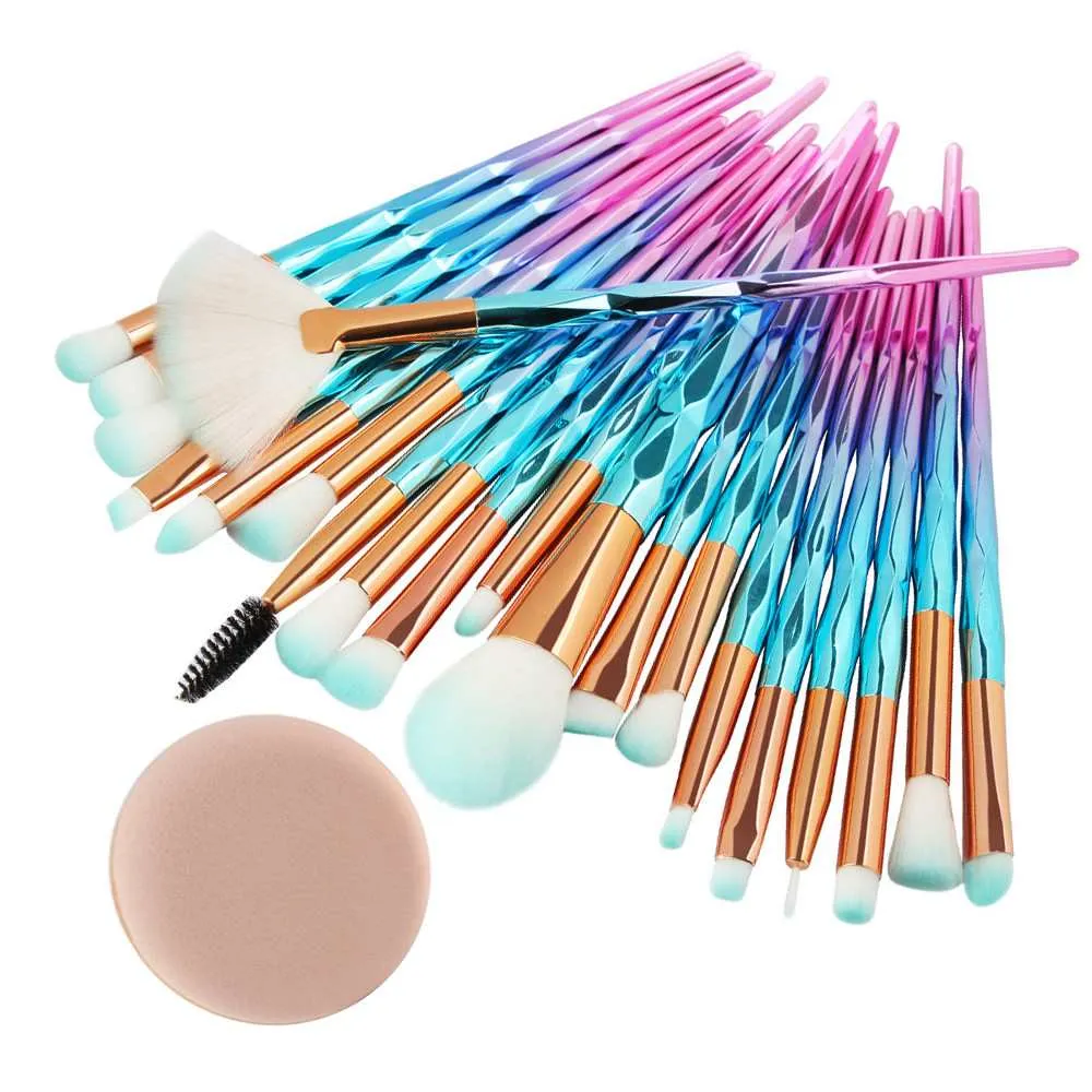 20 Pcs Diamond Makeup Brushes Powder Set