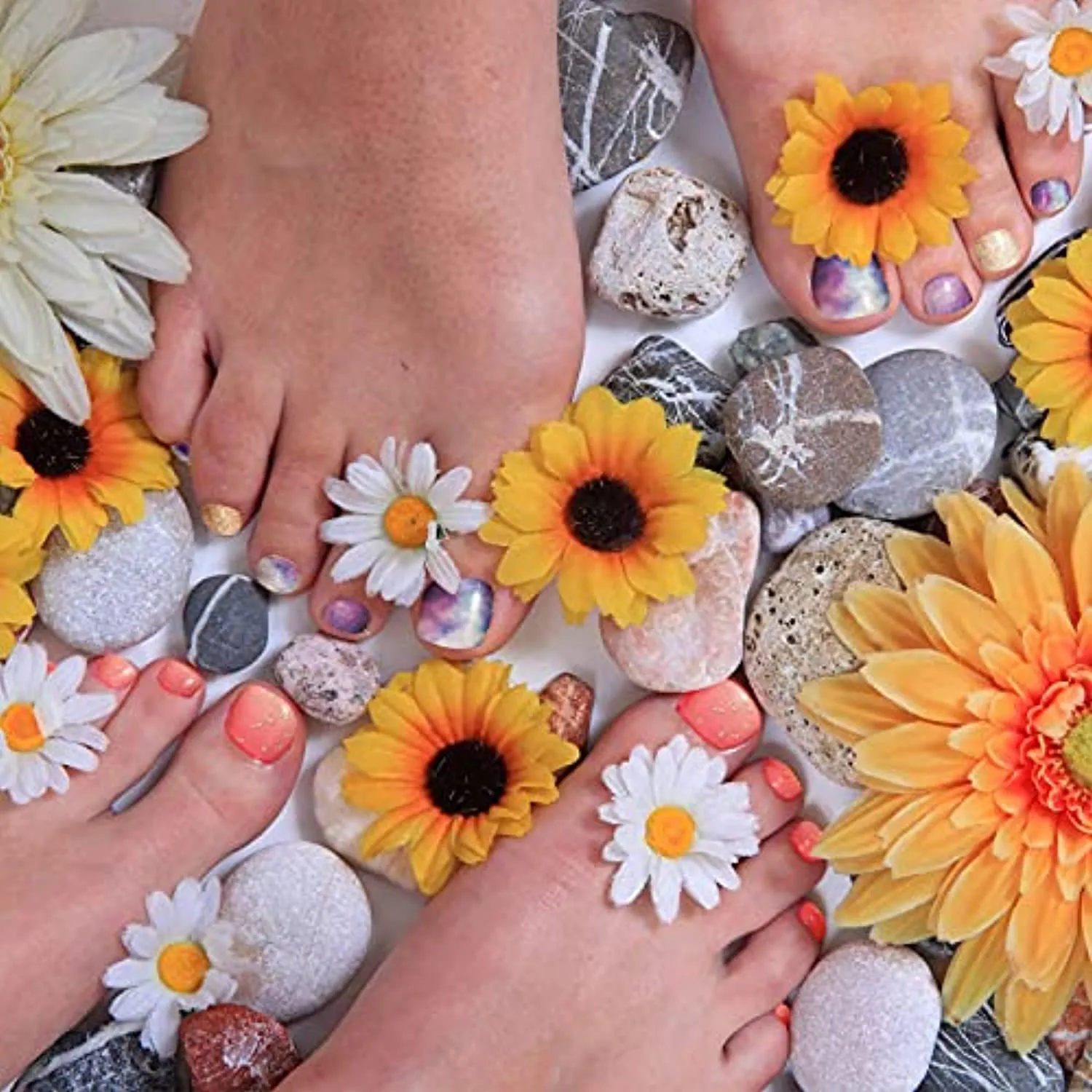 264 Pieces 12 Sheets Full Wraps Toenail Polish Stickers Mermaid Design Toenail Art Polish Stickers Strips Glitter Self-Adhesive Toenail Art Decals with Nail File for Women Girls (Chic Style)