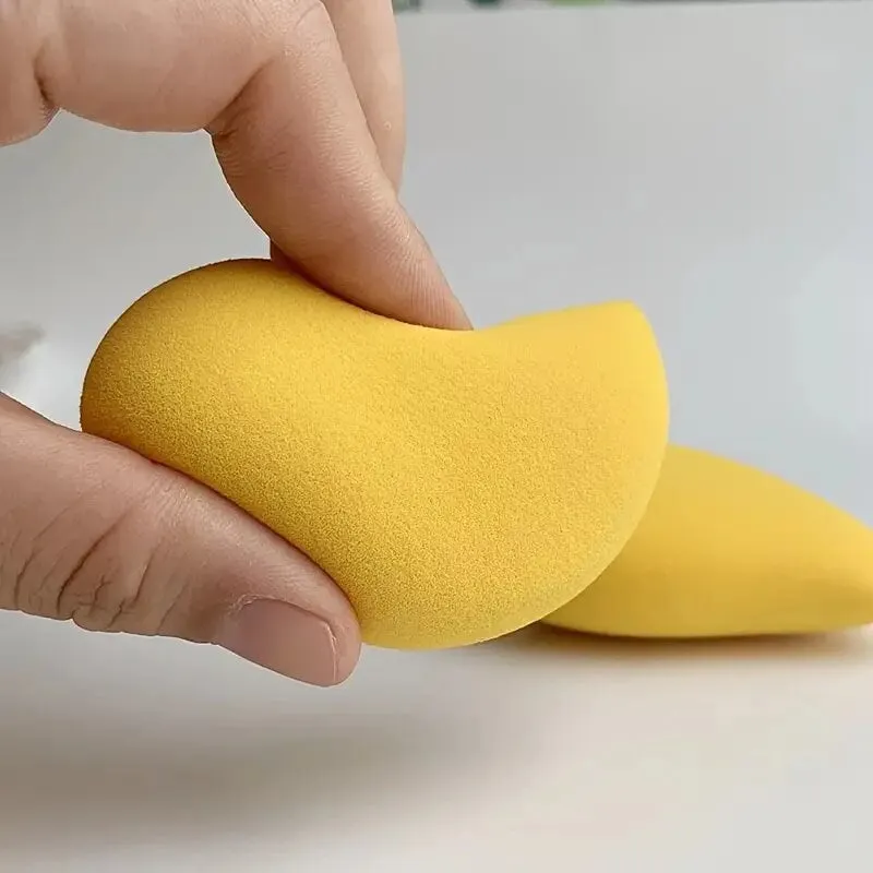 3pcs Makeup Sponges | Blender Beauty Tool For Liquid | Powder | Cream | Portable Mango Shaped Makeup Sponge