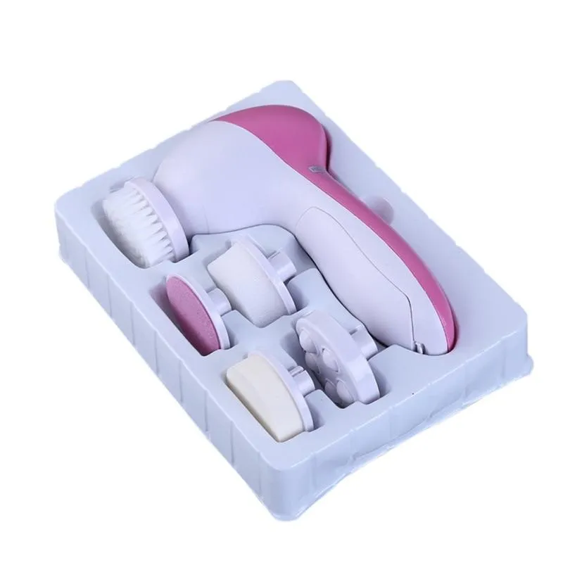 5 In 1 Electric Face Wash Brush Facial Cleansing Device Pore Cleaner Body Skin Cleaning Mini Beauty Massager