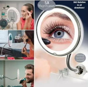 5X Magnifying Makeup Mirror with Power Locking Suction Cup