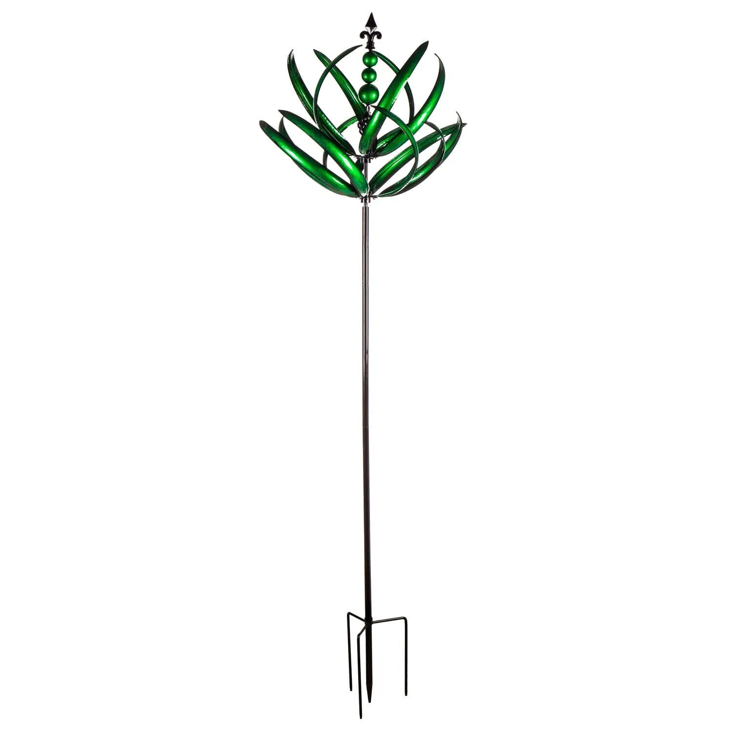 91"H Wind Spinner, Green Waves in Motion