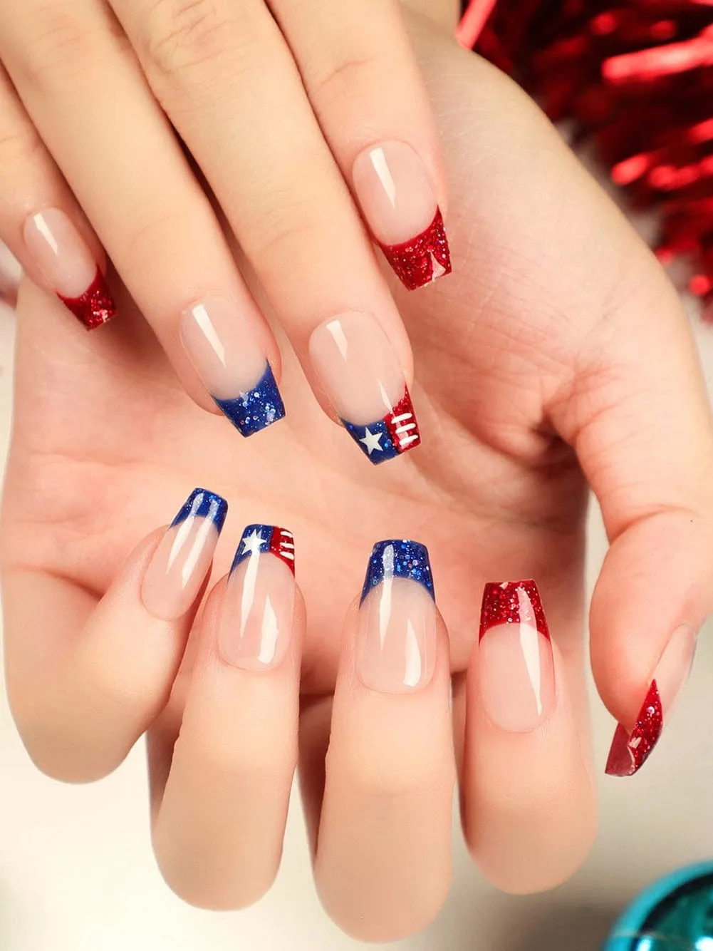 American Flag Nail Decal Set