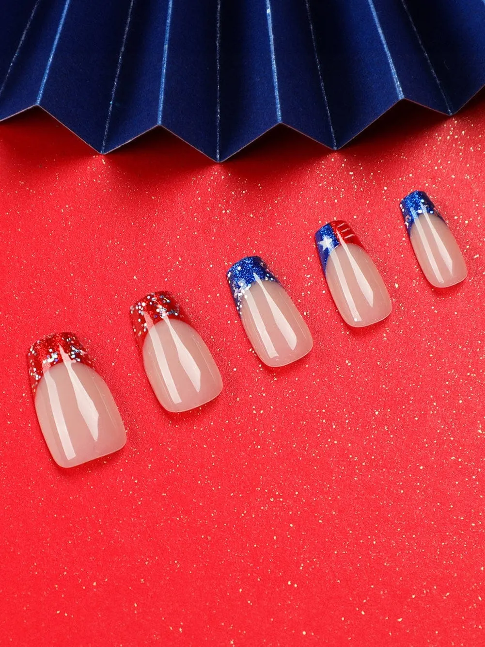 American Flag Nail Decal Set