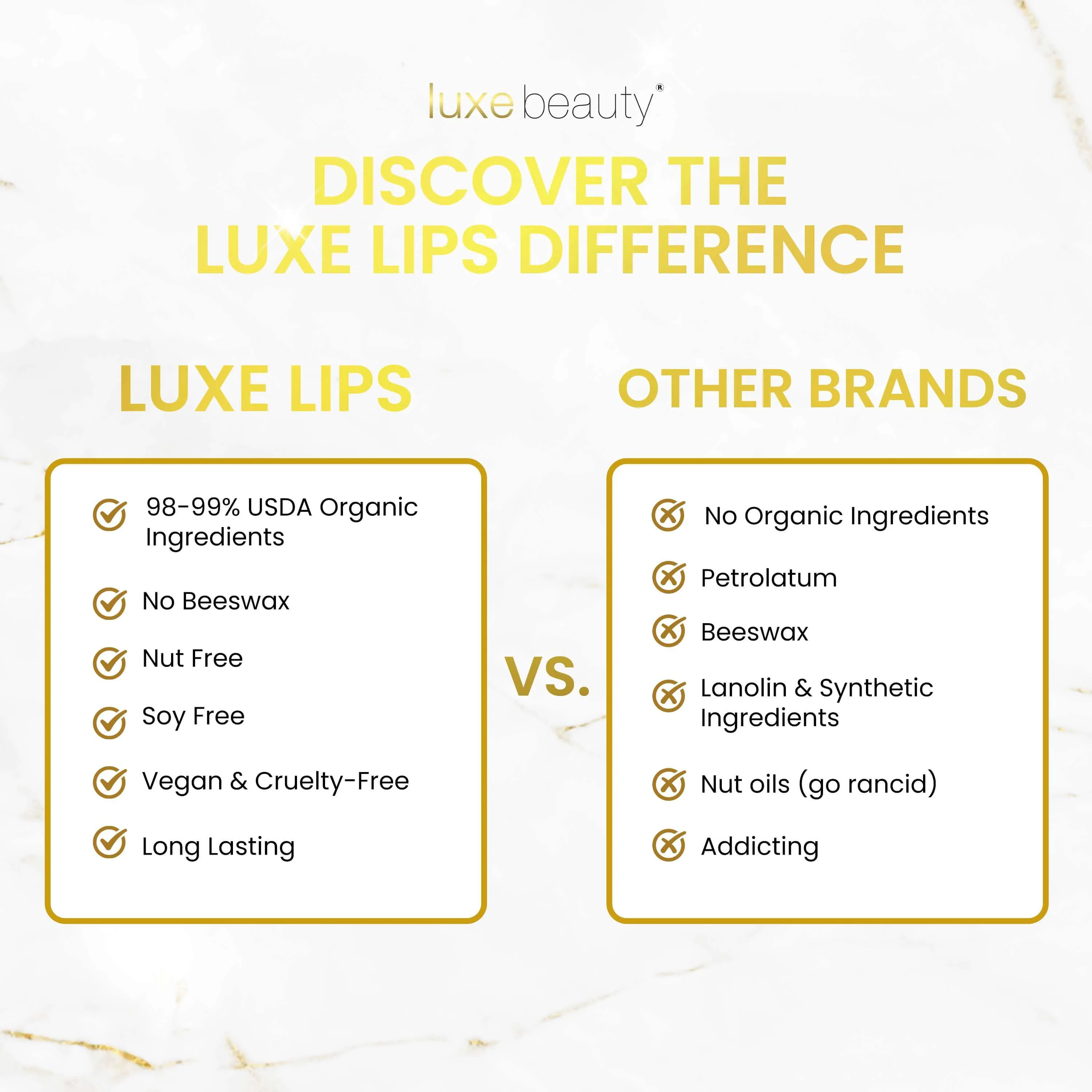 Beeswax Free, Nut Free Lip Balm - Luxe Lips -Lovely Lavender
