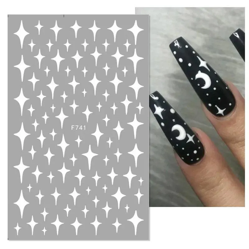 Black Heart Love Nail Stickers - Chic Self-Adhesive Decals for Manicure