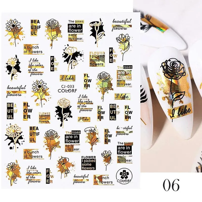 Black Heart Love Nail Stickers - Chic Self-Adhesive Decals for Manicure