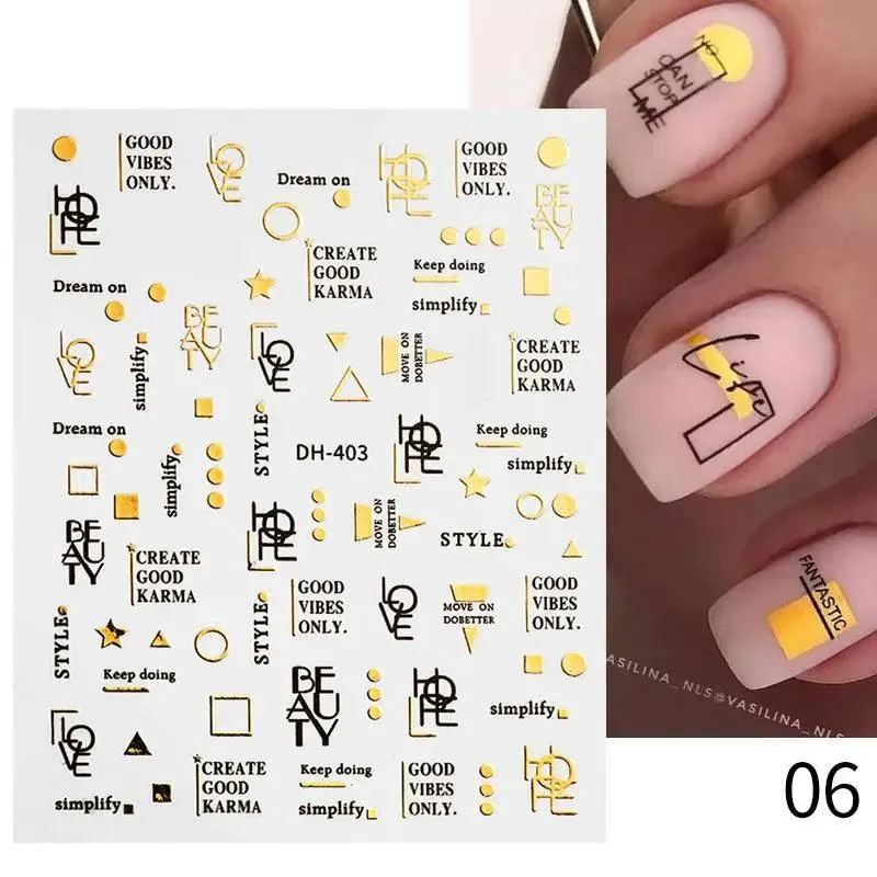Black Heart Love Nail Stickers - Chic Self-Adhesive Decals for Manicure