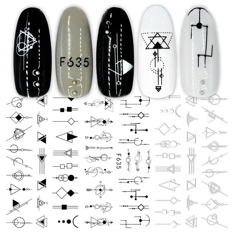 Black Heart Love Nail Stickers - Chic Self-Adhesive Decals for Manicure