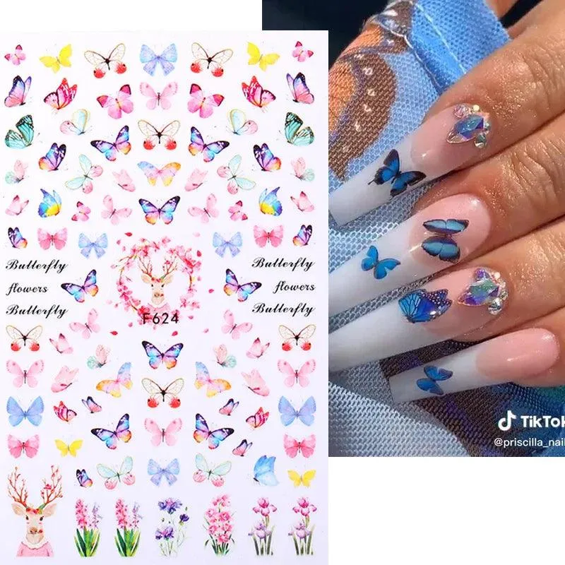 Black Heart Love Nail Stickers - Chic Self-Adhesive Decals for Manicure