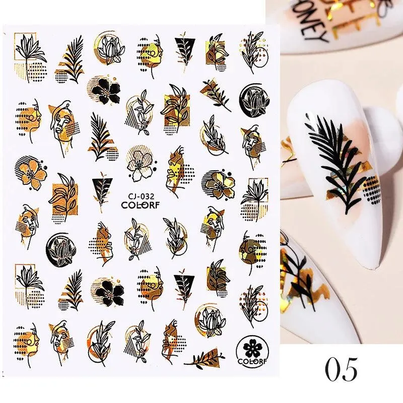 Black Heart Love Nail Stickers - Chic Self-Adhesive Decals for Manicure