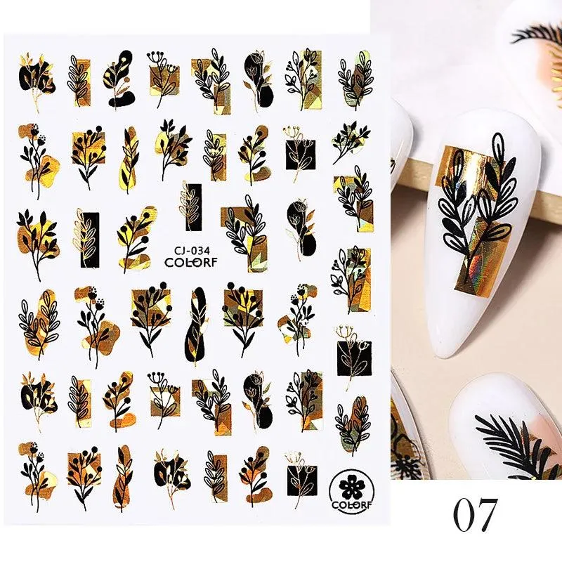 Black Heart Love Nail Stickers - Chic Self-Adhesive Decals for Manicure