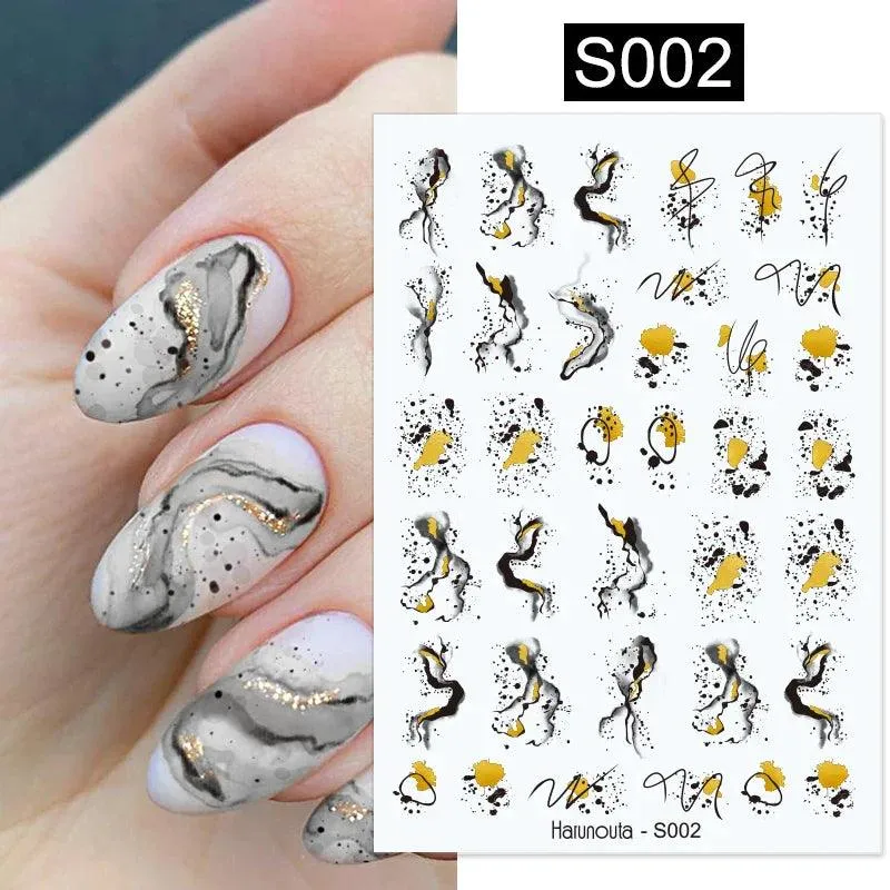 Black Heart Love Nail Stickers - Chic Self-Adhesive Decals for Manicure