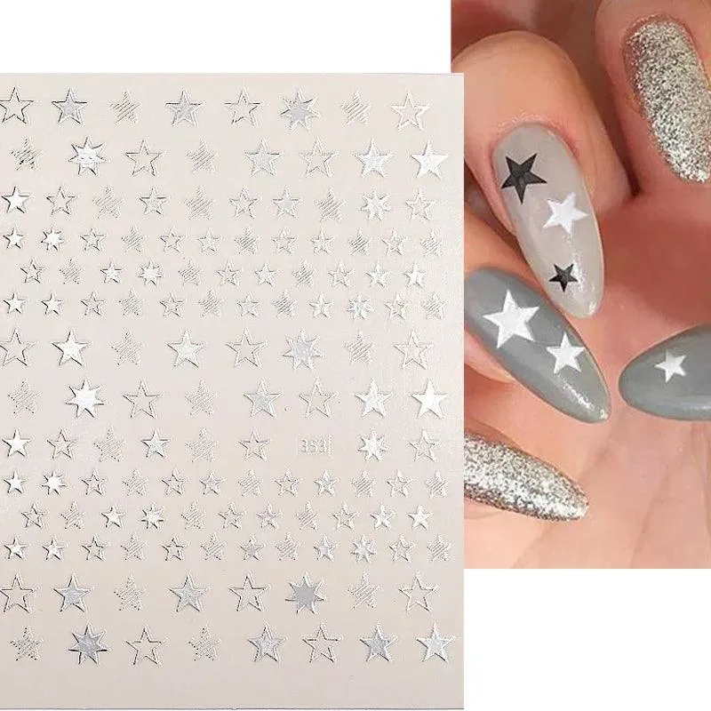 Black Heart Love Nail Stickers - Chic Self-Adhesive Decals for Manicure