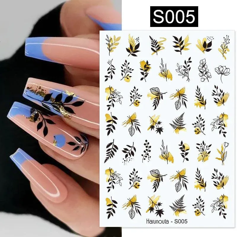 Black Heart Love Nail Stickers - Chic Self-Adhesive Decals for Manicure
