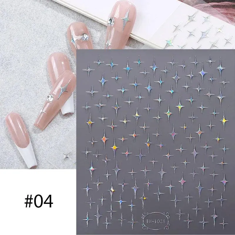 Black Heart Love Nail Stickers - Chic Self-Adhesive Decals for Manicure