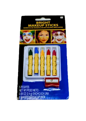 Bright Makeup Sticks W/Sharpener | 6pcs