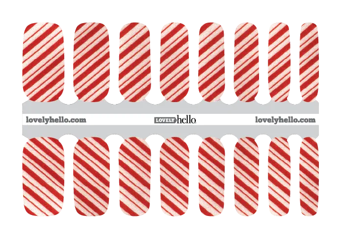 Candy Cane Glam Nail Wraps
