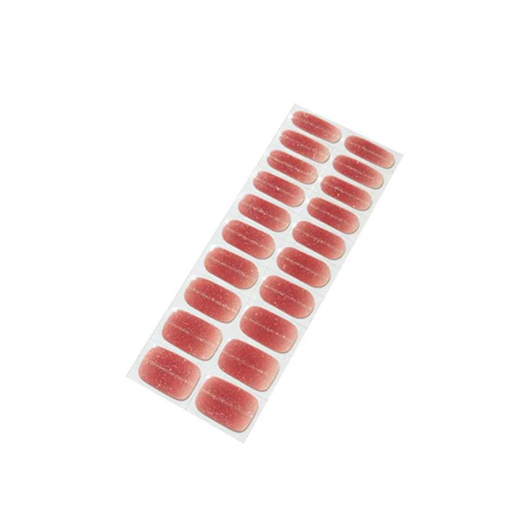 Caramel Brown and Red Gel Nail Self-adhesive Stickers Pack of 20