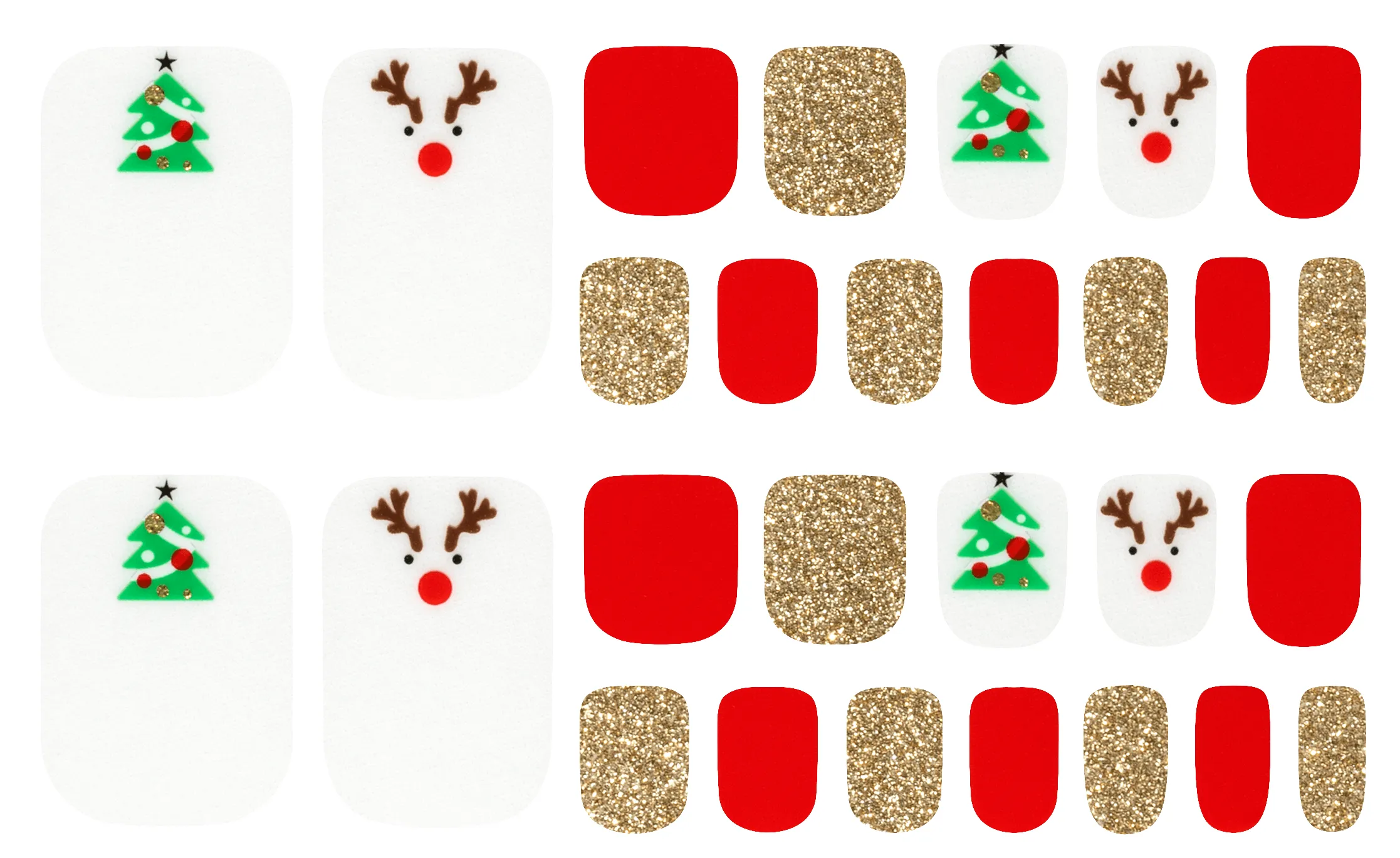 Christmas Glam (Transparent Pedicure)