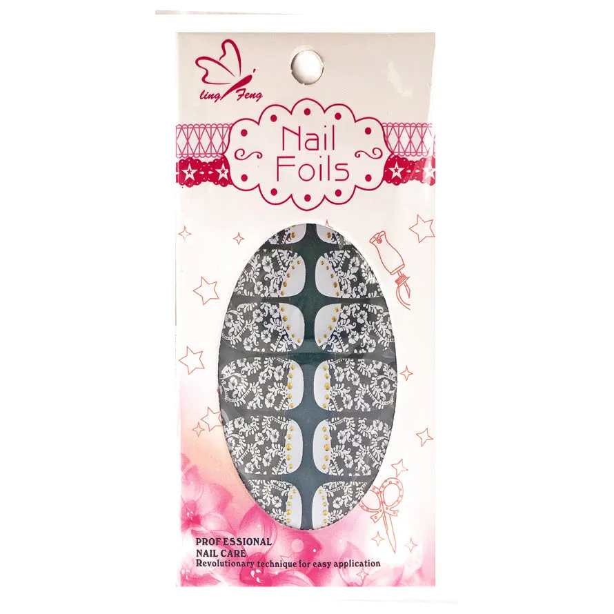 Clear Floral Design Nail Foils
