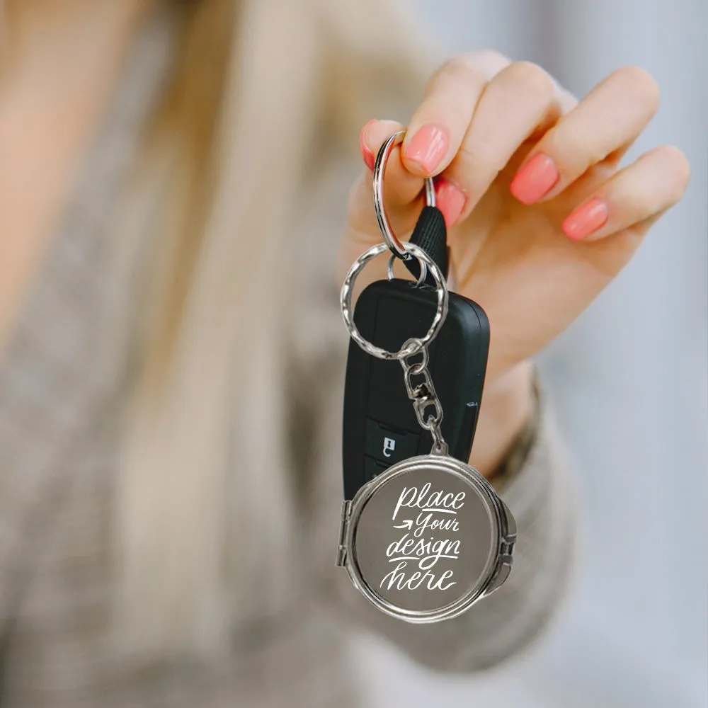 Custom Logo Mini Mirror Keychain