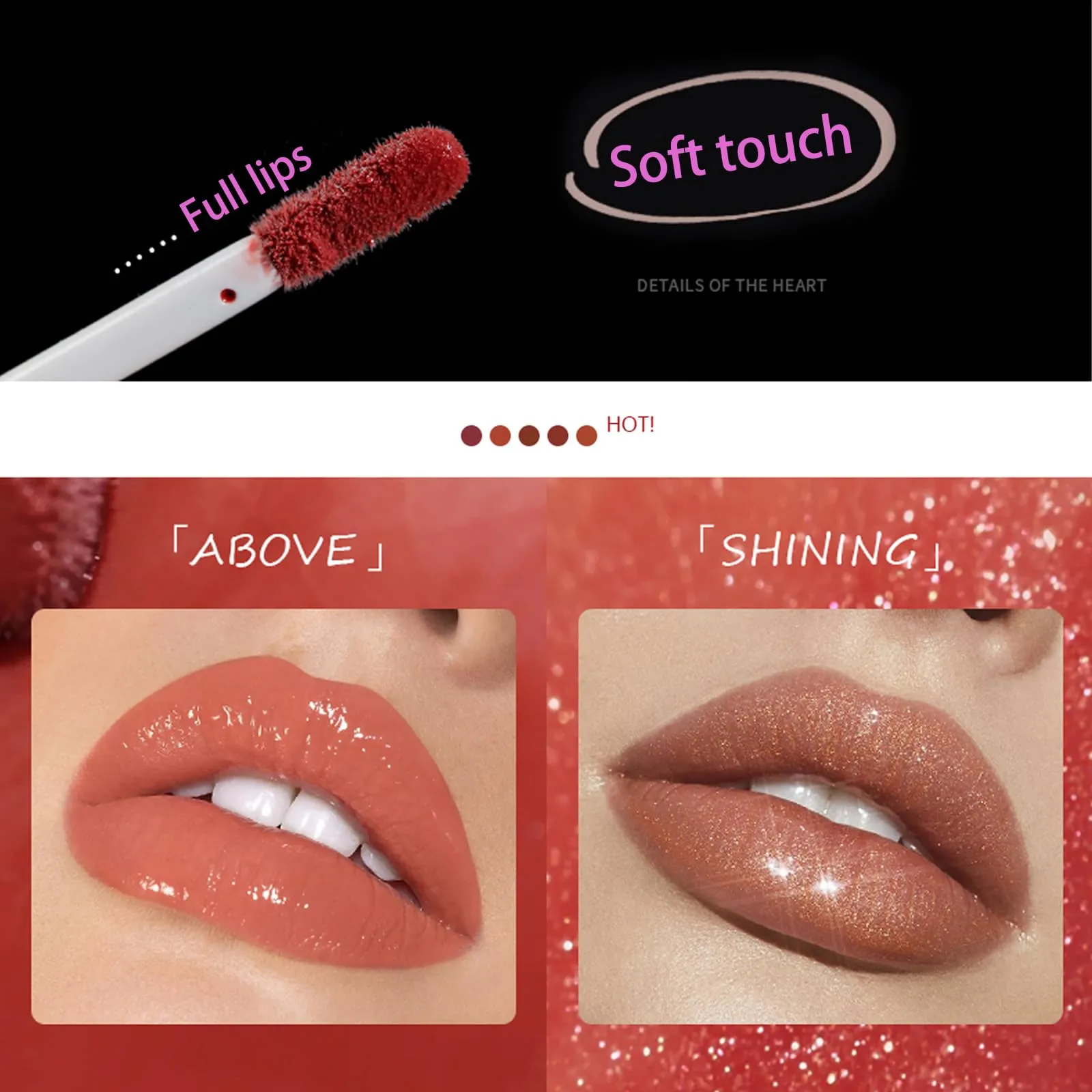 DIARO Lip Gloss, Mirror Lip Glow Oil, Moisturize Lasting Ultra-Shine, Liquid Lipsticks has a Glassy Texture Long Lasting Moisturizing Non-sticky, Moisturizing Lip Plumping Gloss