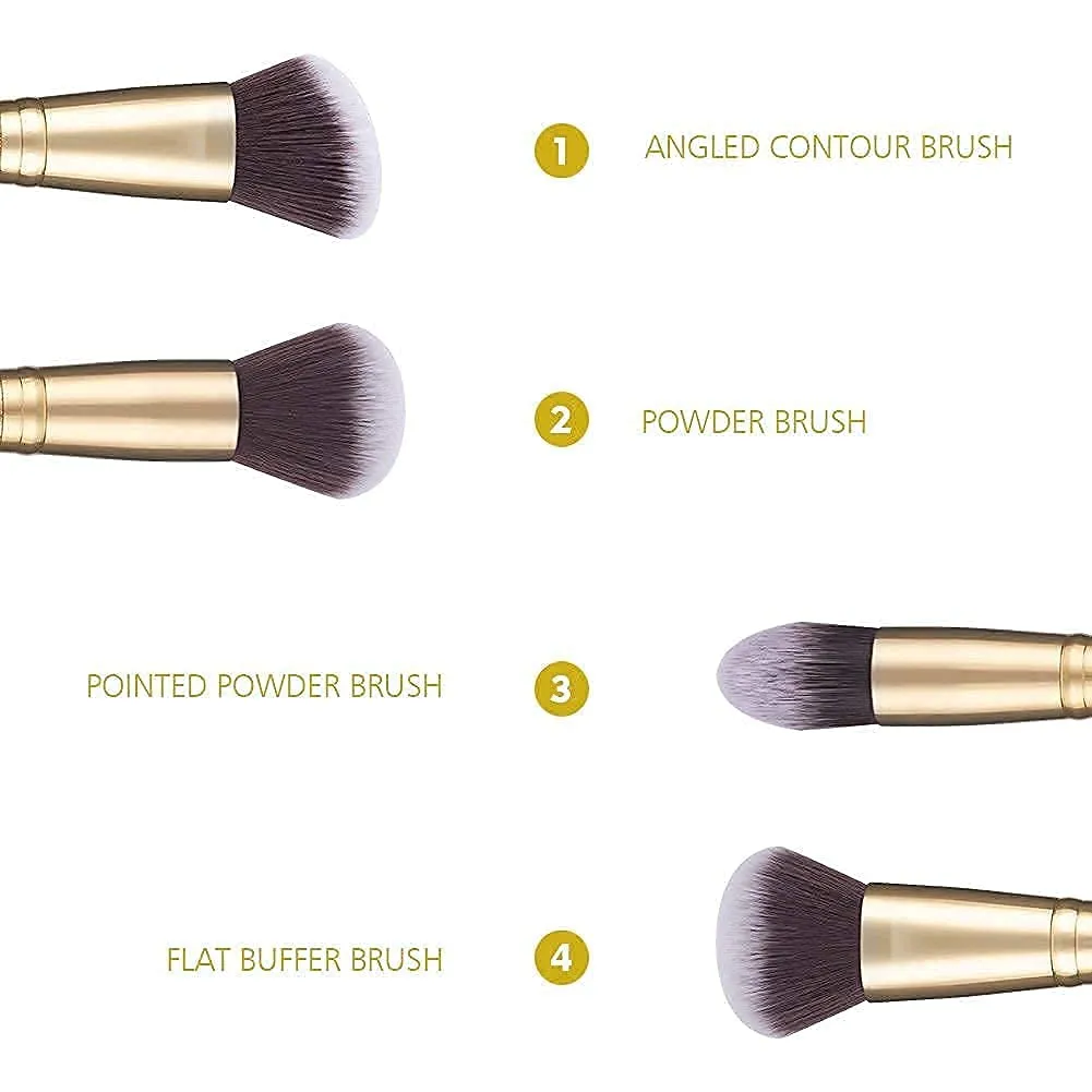 DUcare Duo End Foundation Powder Buffer Contour Brushes 2PCS   Eyeshadow Brush Set 5pcs