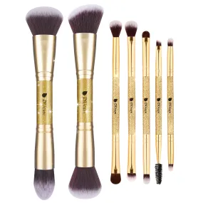 DUcare Duo End Foundation Powder Buffer Contour Brushes 2PCS   Eyeshadow Brush Set 5pcs