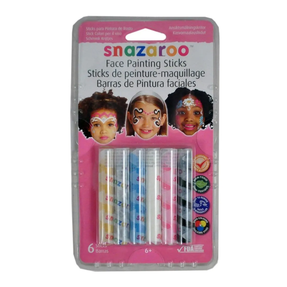 Face painting stick set for girls, 6 per package