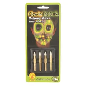 Glow in the dark makeup sticks, 4 per package