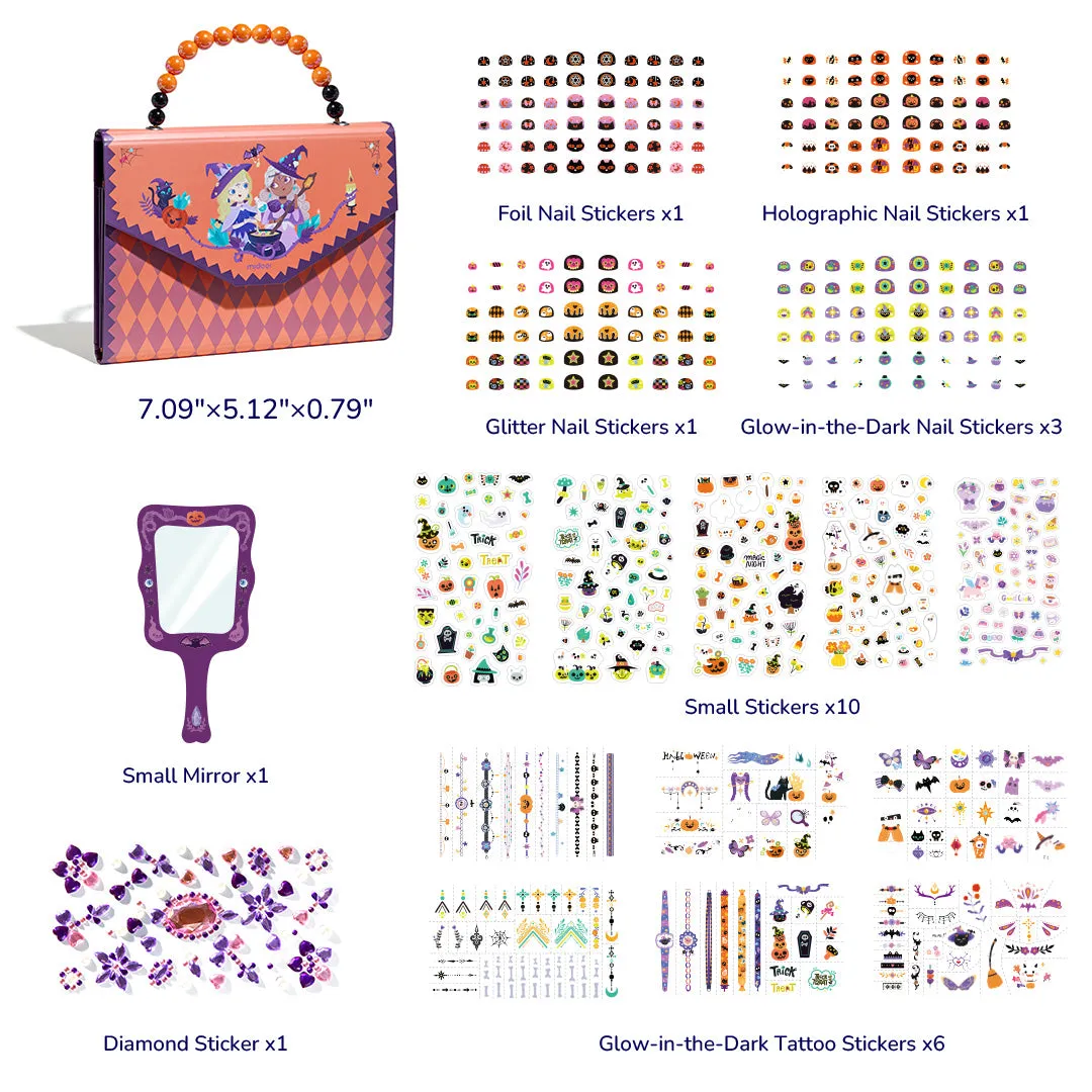 Halloween Dress Up Sticker Pack: Temporary Tattoos, Nail Stickers & More 1000P