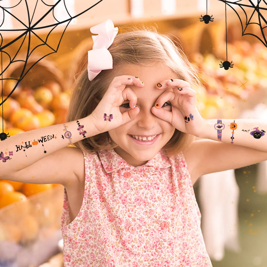 Halloween Dress Up Sticker Pack: Temporary Tattoos, Nail Stickers & More 1000P