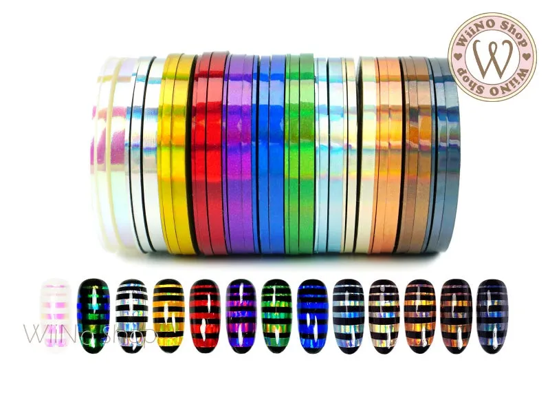 Holographic Rainbow Nail Art Striping Tapes Line