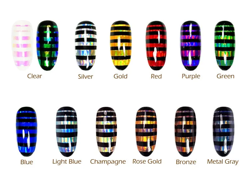Holographic Rainbow Nail Art Striping Tapes Line