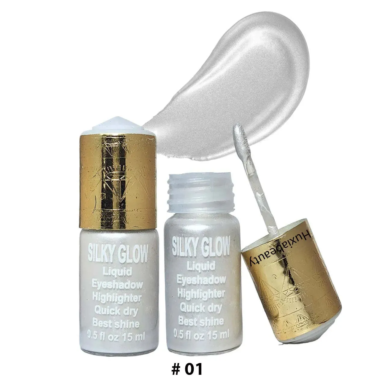 Huxiabeauty Silky Glow Liquid Eyeshadow Highlighter Quick Dray Best Shine For Girls And Women 15ml