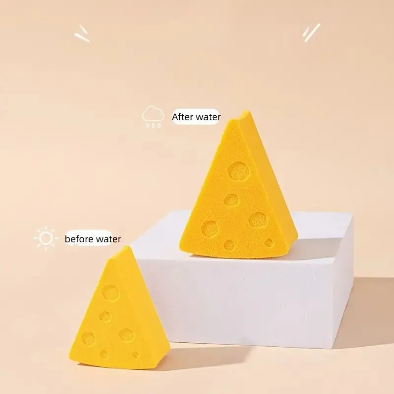 Mini Makeup Sponge Puff Cute Cheese Shaped Triangle Soft Portable Wet And Dry Use Disposable Beauty Egg Face Foundation Powder Makeup Cream