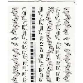 Music Notes Water Transfer Nail Stickers