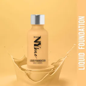 NY Bae Dewy Drops Liquid Foundation | Natural | Full Coverage | Smooth & Light | Easily Blendable | Dusky Skin Tone | Cool Undertone - Espresso 7 (30 ml) 