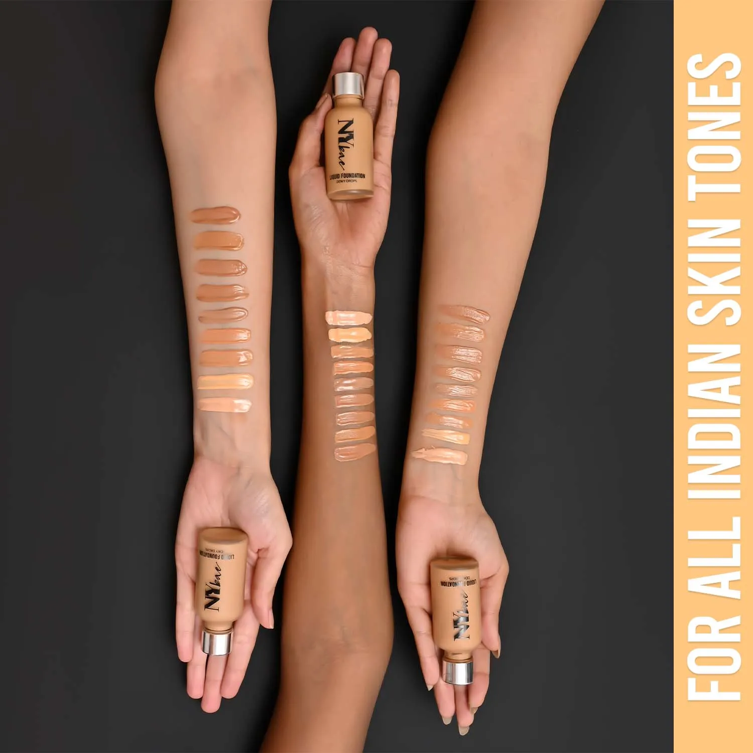 NY Bae Dewy Drops Liquid Foundation | Natural | Full Coverage | Smooth & Light | Easily Blendable | Dusky Skin Tone | Cool Undertone - Espresso 7 (30 ml) 
