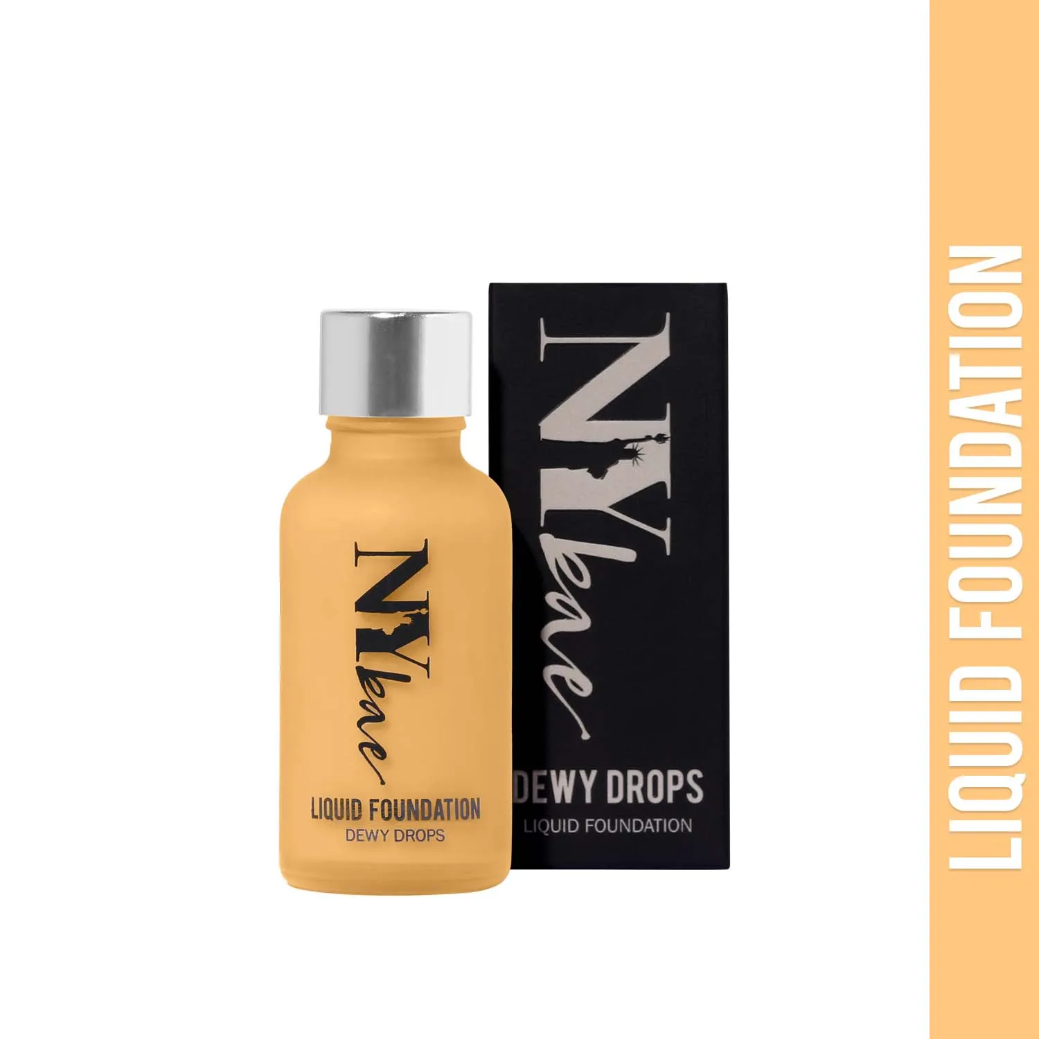 NY Bae Dewy Drops Liquid Foundation | Natural | Full Coverage | Smooth & Light | Easily Blendable | Dusky Skin Tone | Cool Undertone - Espresso 7 (30 ml) 