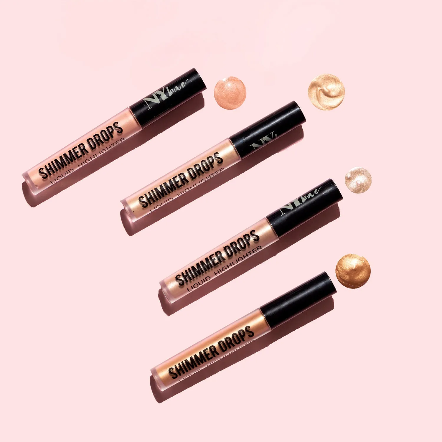 NY Bae Shimmer Drops Liquid Highlighter - Pearly Pink 04 (3 ml) | Pink | Rich Colour | Super Blendable | Multipurpose | Travel Friendly