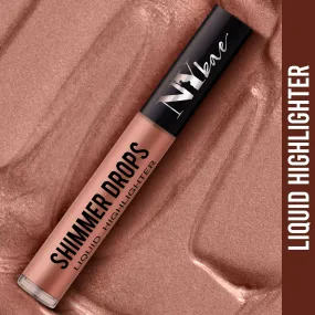 NY Bae Shimmer Drops Liquid Highlighter - Pearly Pink 04 (3 ml) | Pink | Rich Colour | Super Blendable | Multipurpose | Travel Friendly