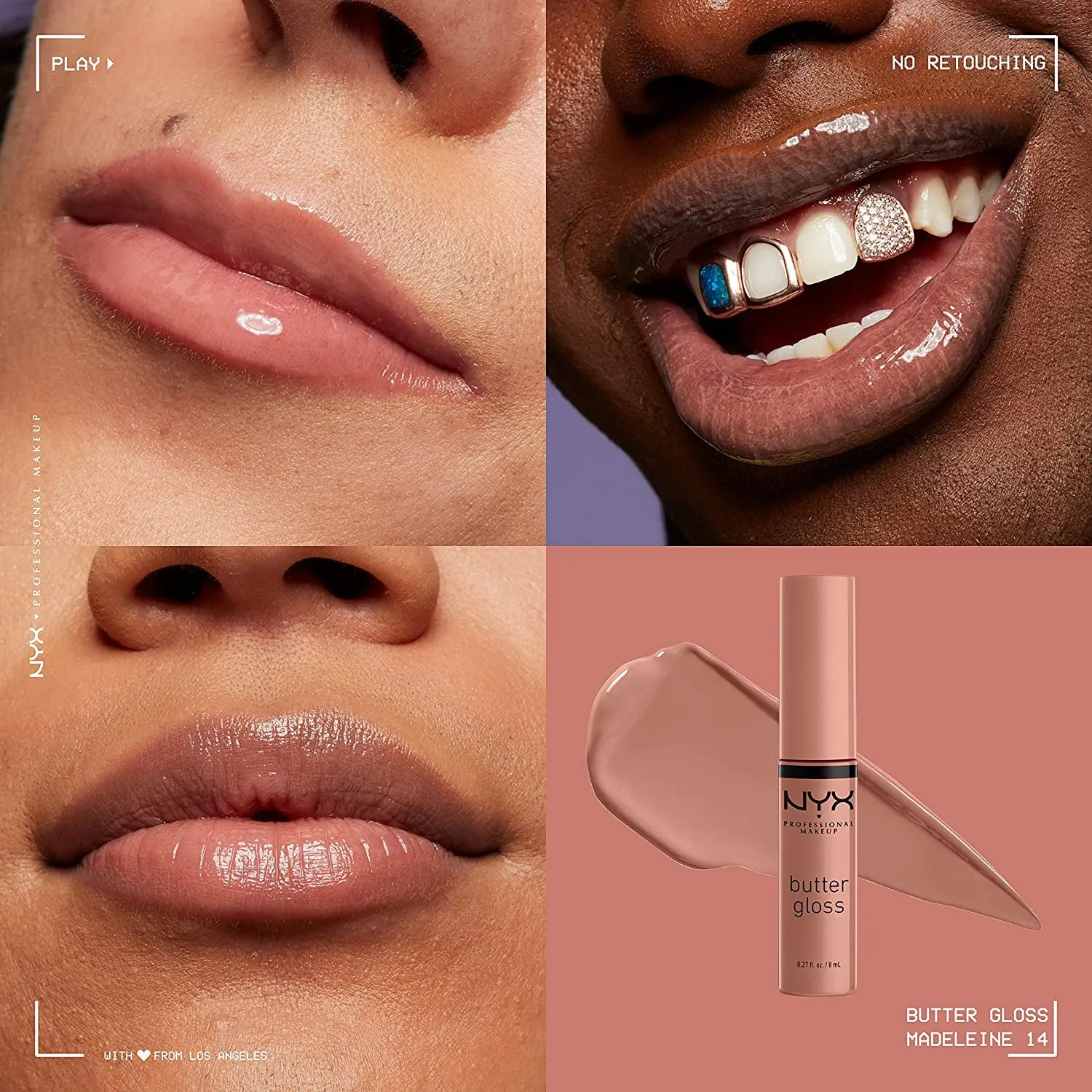 NYX Butter Gloss Non-Sticky Lip Gloss Madeleine & Wet N Wild Kohl Eyeliner Pencil Simma Brown Now